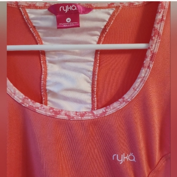 Ryka Women's Medium Workout Tank Top Orange/Pink Coral Color - Picture 8 of 13